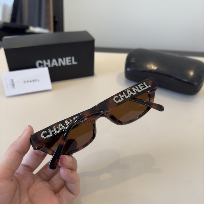 Chanel Tortoiseshell Oval Sunglasses Brown view
