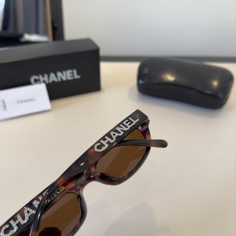 Chanel Tortoiseshell Oval Sunglasses Brown view