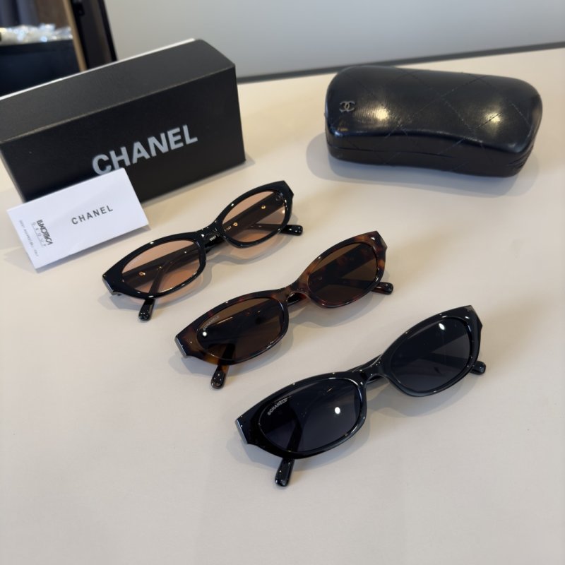 Chanel Tortoiseshell Oval Sunglasses Brown view