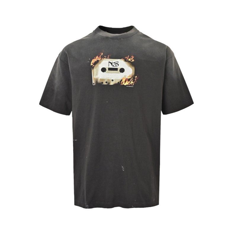 Nas Fire Graphic Black T-Shirt view