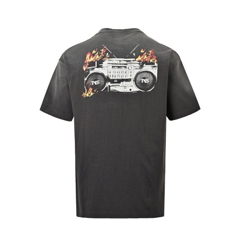 Nas Fire Graphic Black T-Shirt view