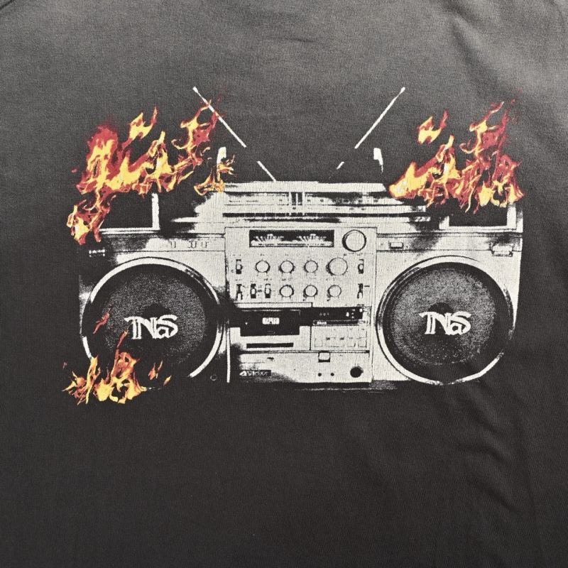 Nas Fire Graphic Black T-Shirt view