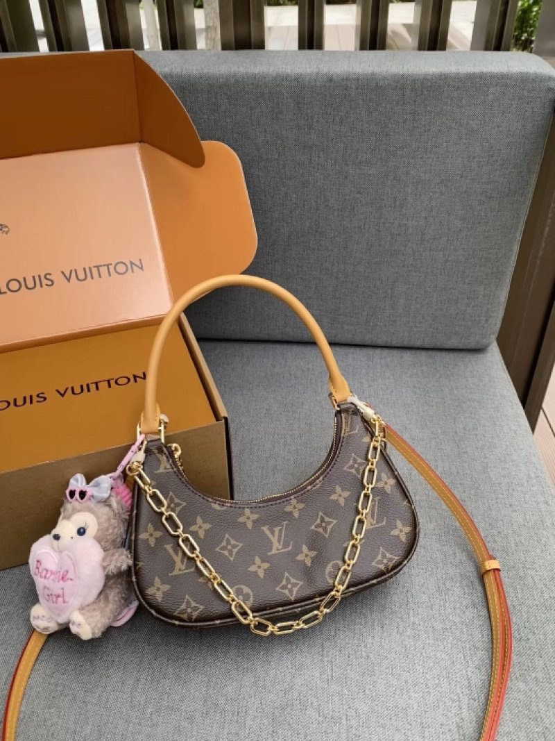 Louis Vuitton Monogram Canvas Shoulder Bag Brown