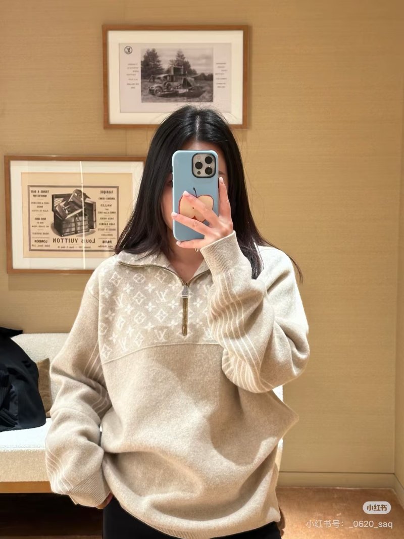Cream Ribbed Quarter-Zip Pullover Sweater