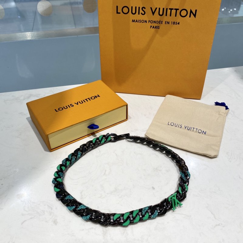 Louis Vuitton Chain Links Patches Green Black Bracelet