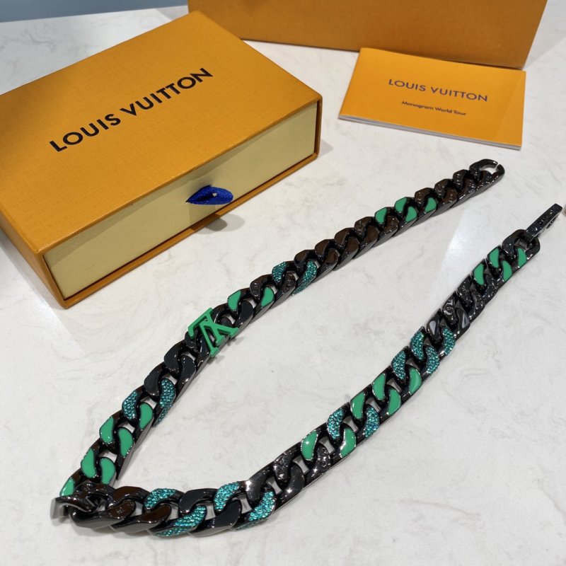 Louis Vuitton Chain Links Patches Green Black Bracelet view