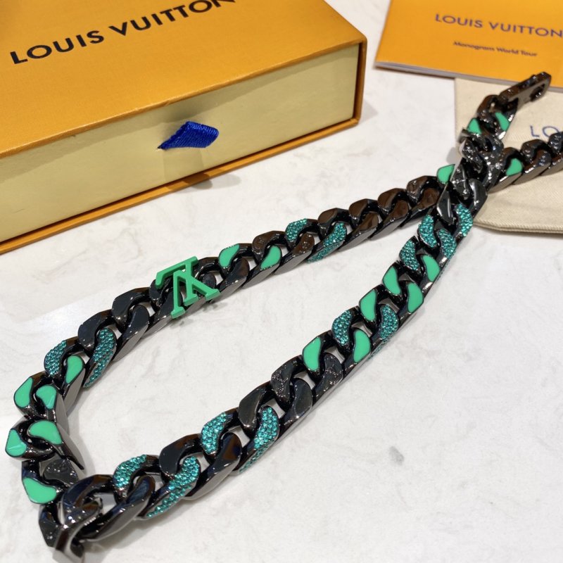 Louis Vuitton Chain Links Patches Green Black Bracelet view