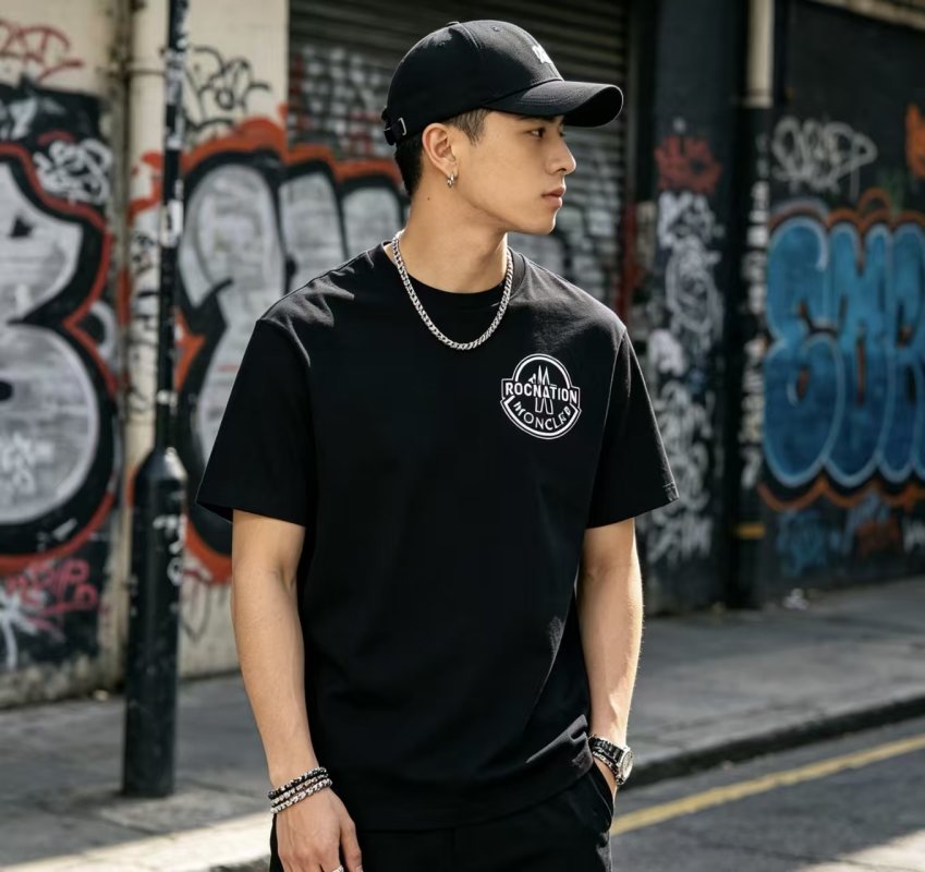 Black Rockation Circle Logo Short Sleeve T-Shirt