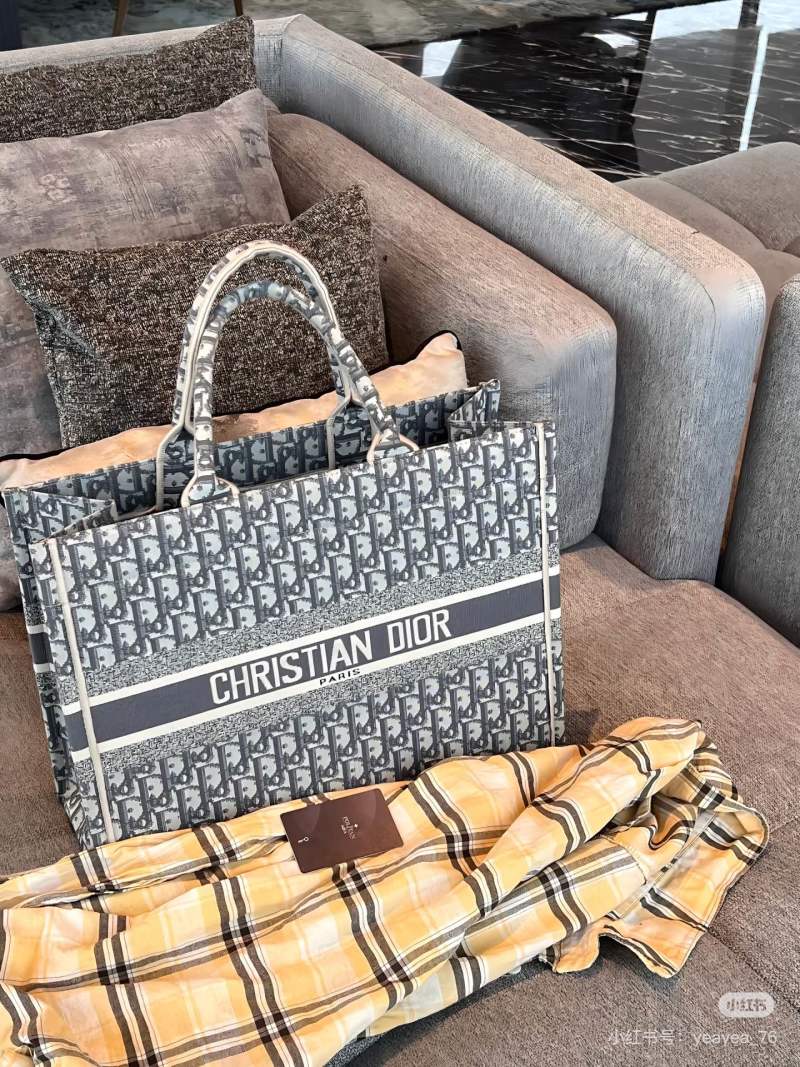 Christian Dior Book Tote Bag Navy Monogram Canvas view