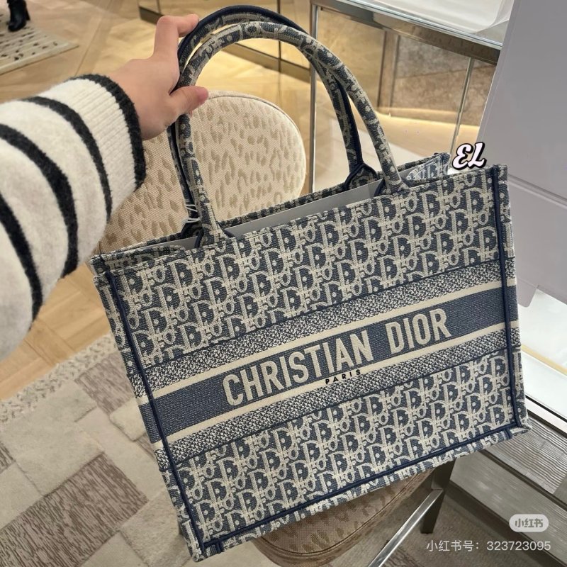 Christian Dior Book Tote Bag Navy Monogram Canvas view