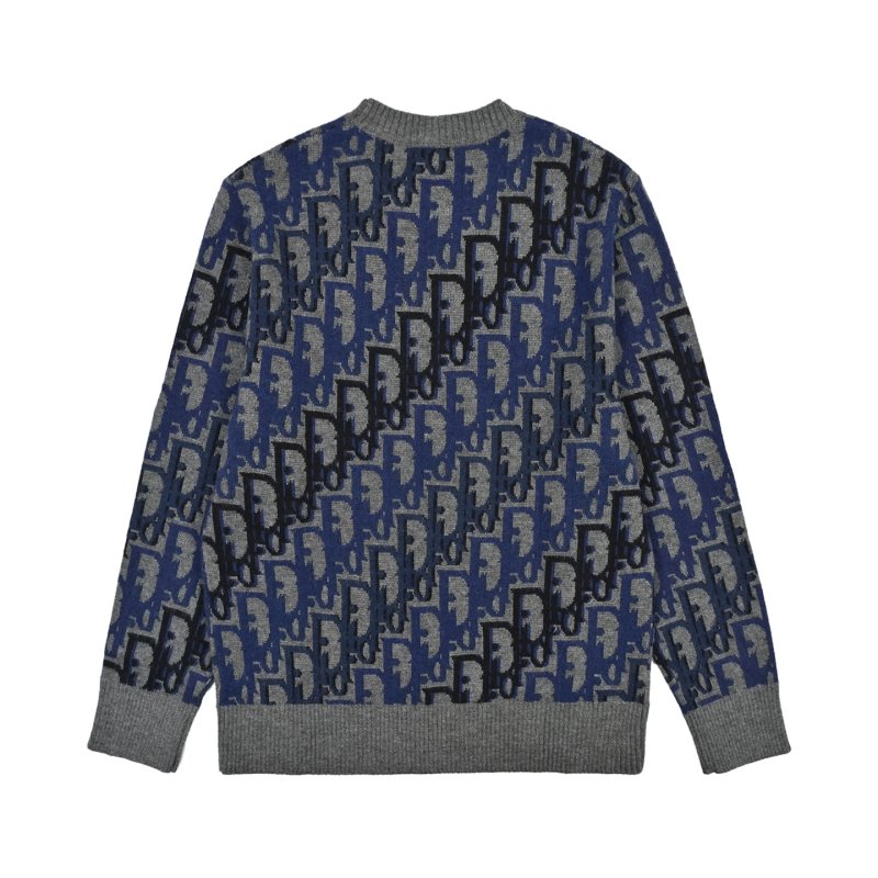 Dior Monogram Knit Cardigan Navy & Grey view