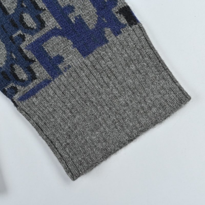 Dior Monogram Knit Cardigan Navy & Grey view