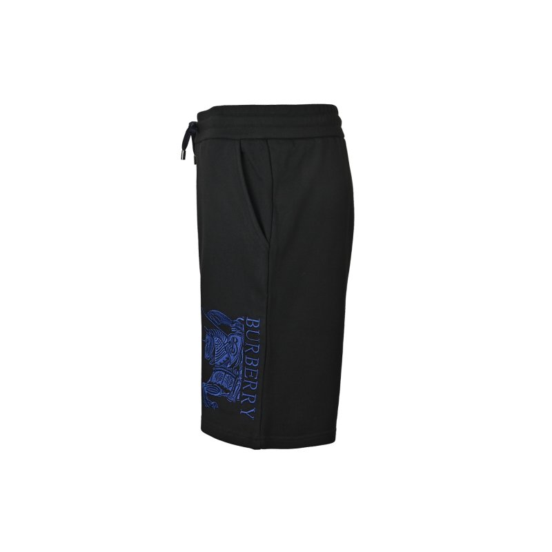 Black Embroidered Dragon Shorts with Drawstring view