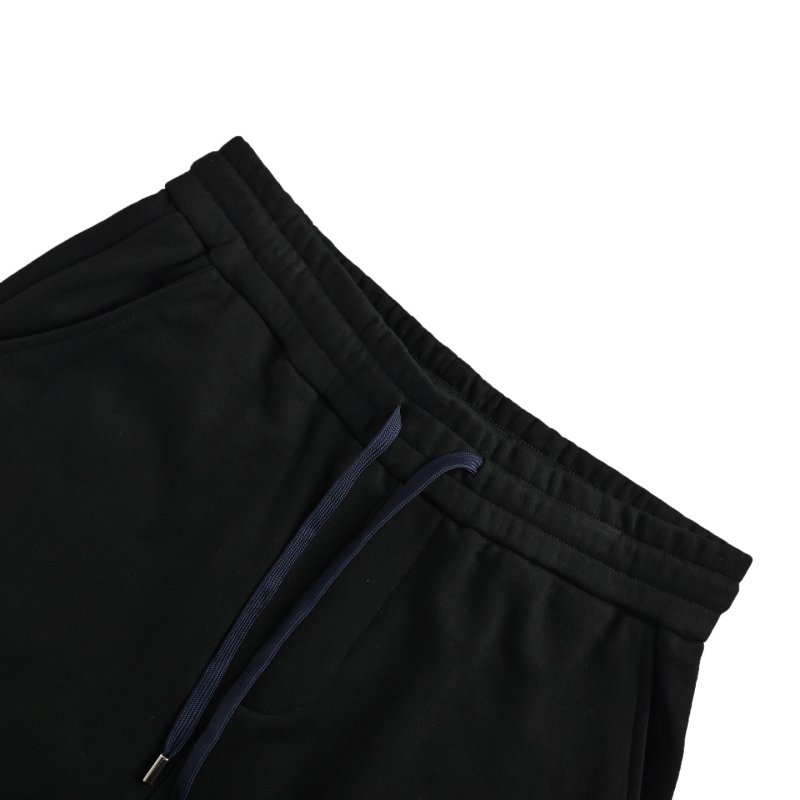 Black Embroidered Dragon Shorts with Drawstring view