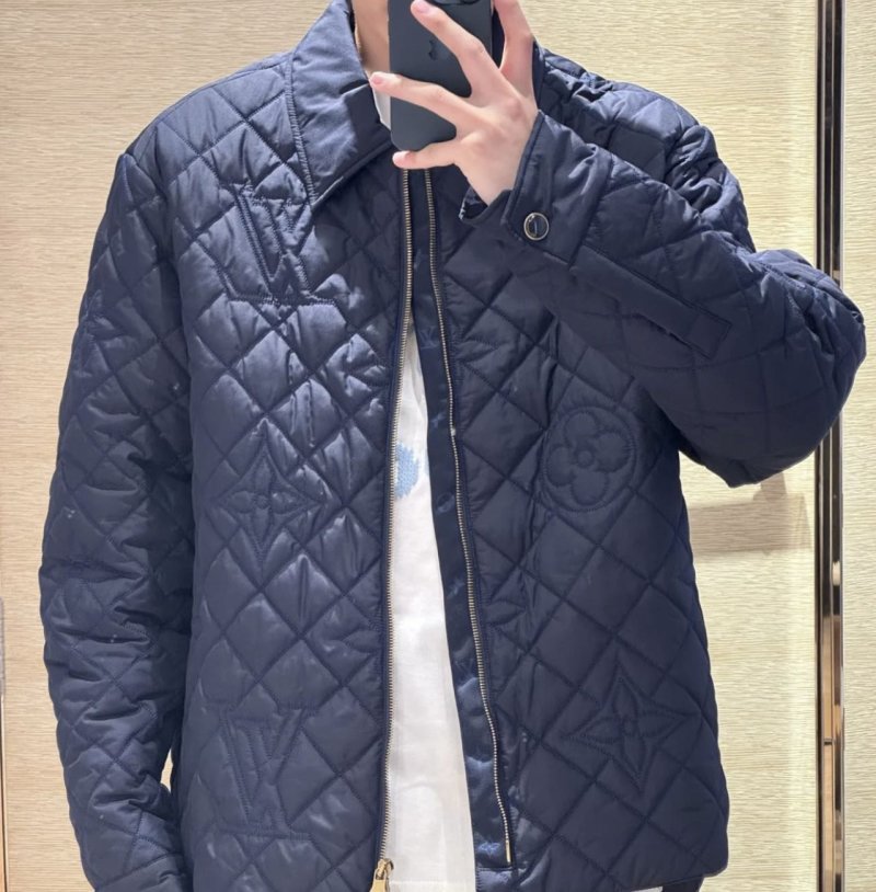 Burberry Navy Quilted Zip Jacket
