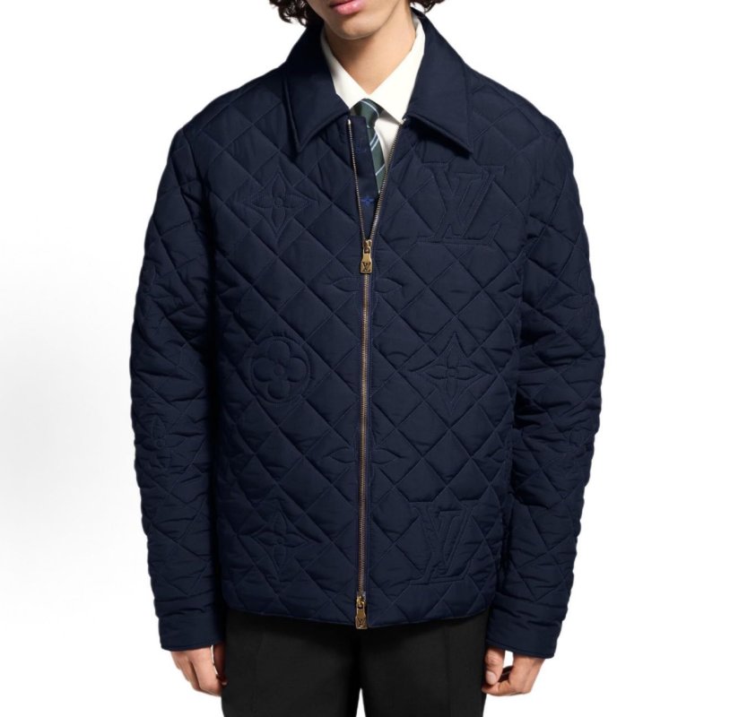 Burberry Navy Quilted Zip Jacket view