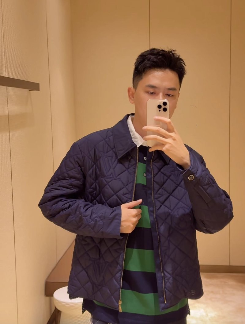 Burberry Navy Quilted Zip Jacket view