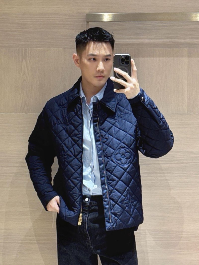 Burberry Navy Quilted Zip Jacket view