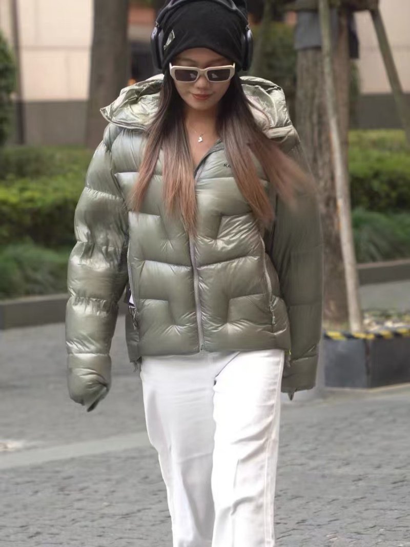 Cream Puffer Down Jacket – Lightweight Winter Coat view