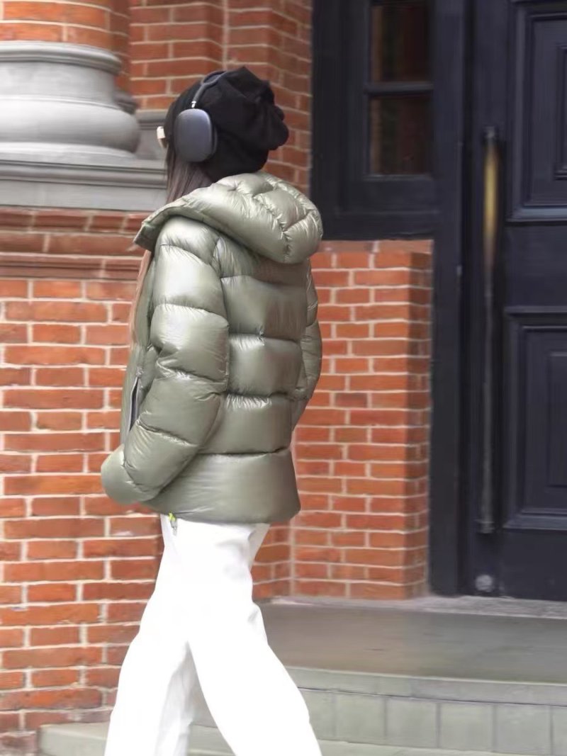 Cream Puffer Down Jacket – Lightweight Winter Coat view