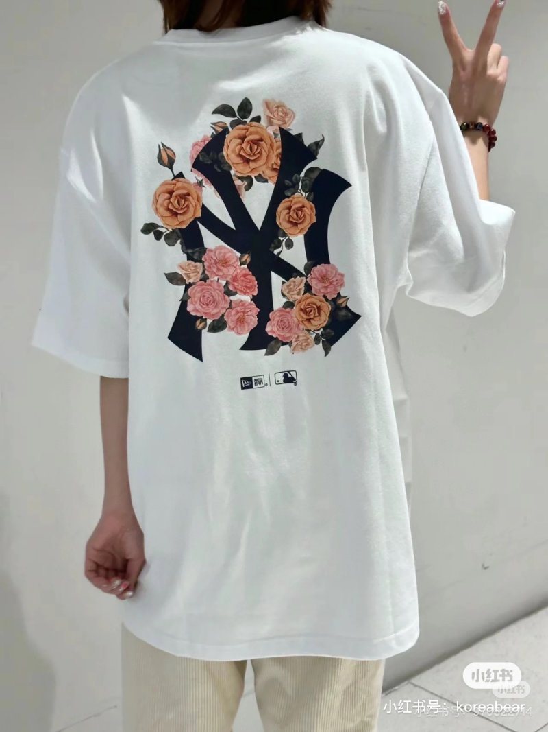 MLB Floral Back Print Oversized T-Shirt White