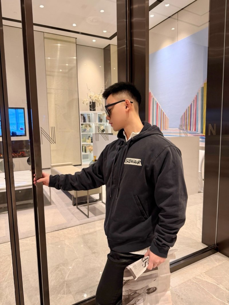 Balenciaga Black Logo Zip Hoodie view