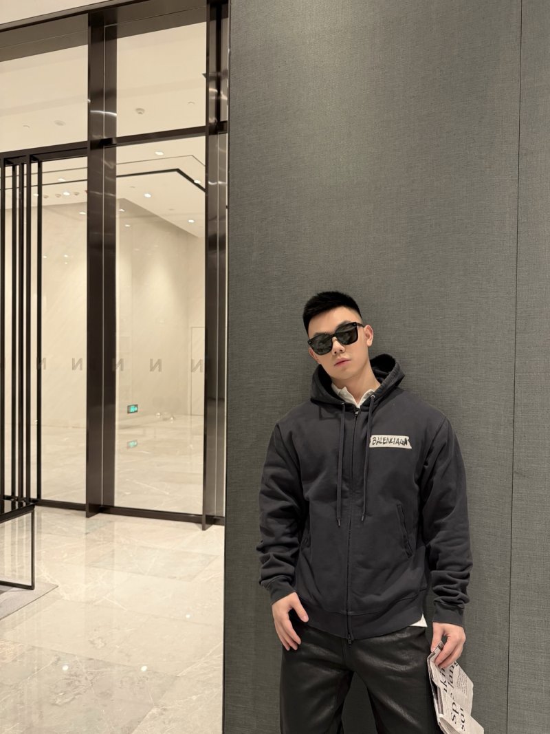 Balenciaga Black Logo Zip Hoodie view