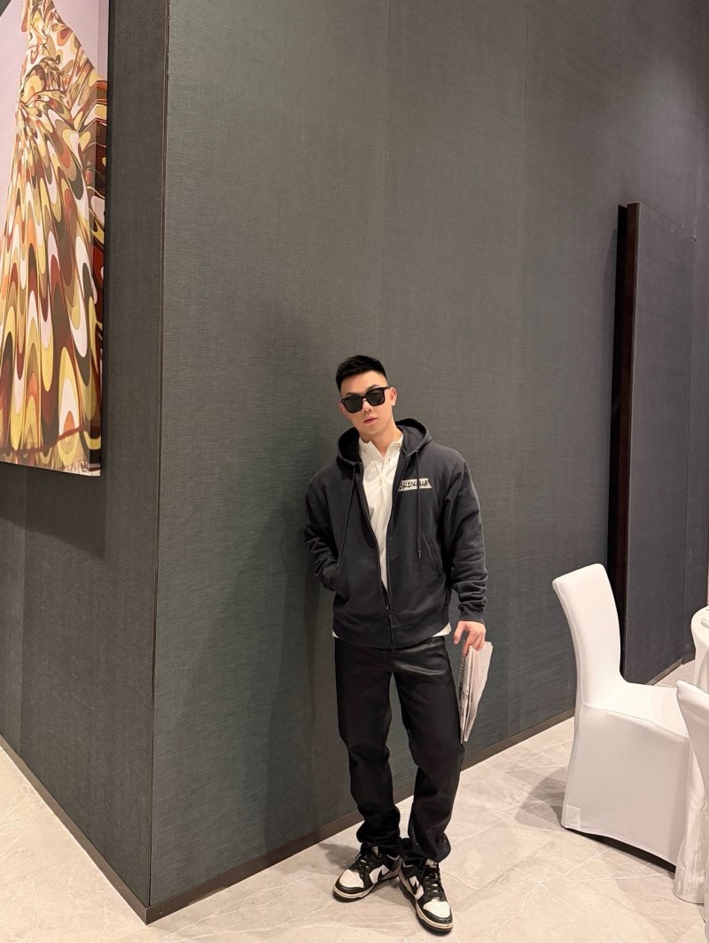 Balenciaga Black Logo Zip Hoodie view