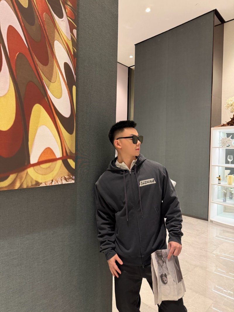 Balenciaga Black Logo Zip Hoodie view