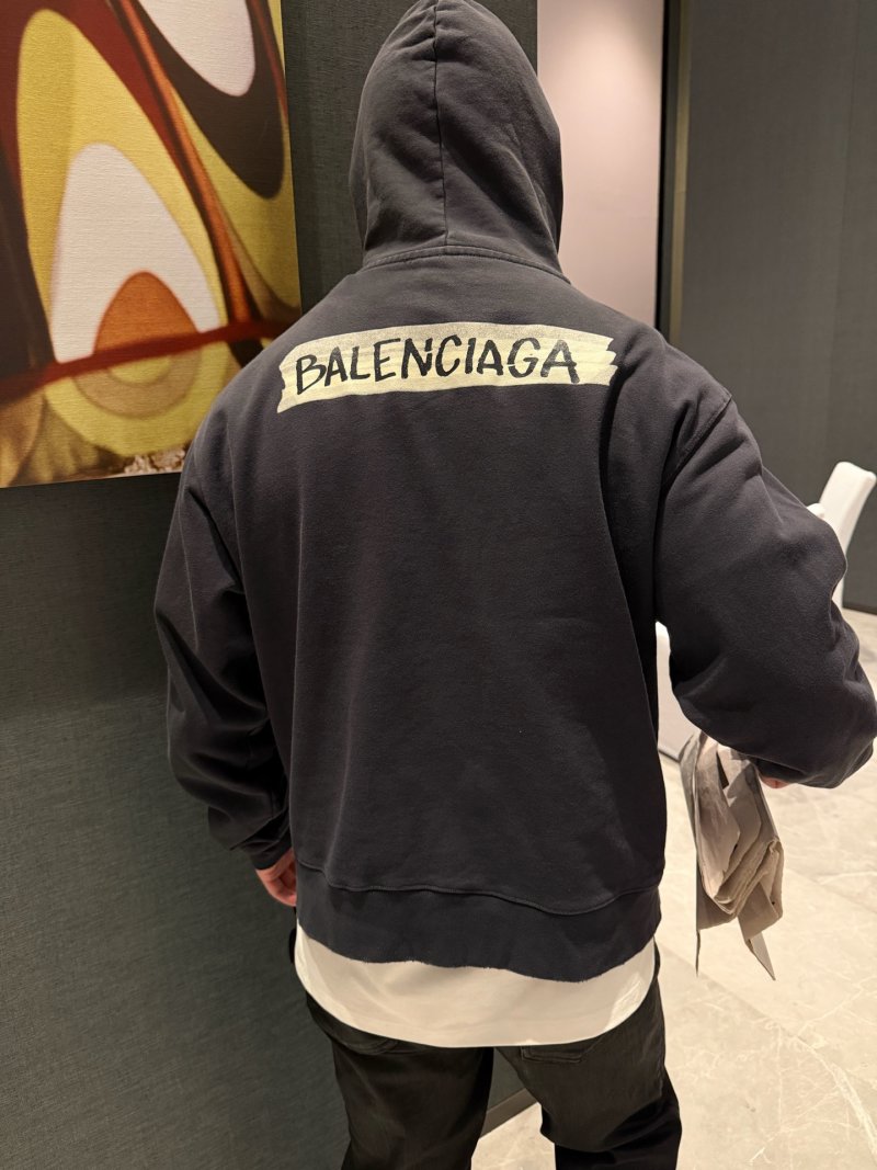 Balenciaga Black Logo Zip Hoodie view