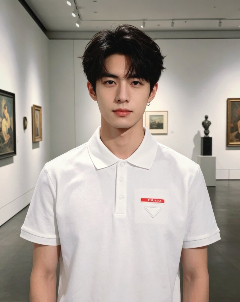 Prada Triangle Logo Polo Shirt - White view