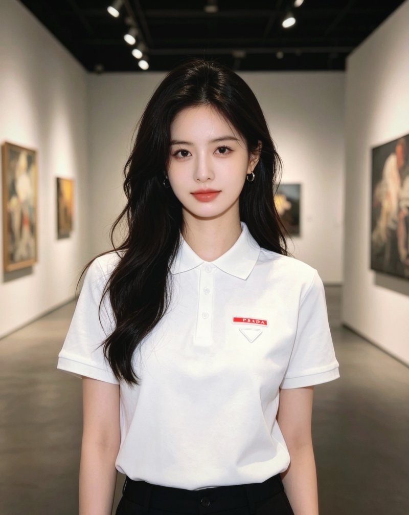 Prada Triangle Logo Polo Shirt - White view