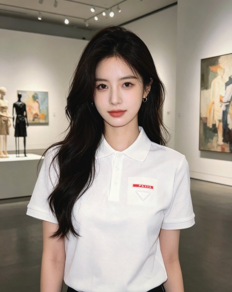 Prada Triangle Logo Polo Shirt - White view