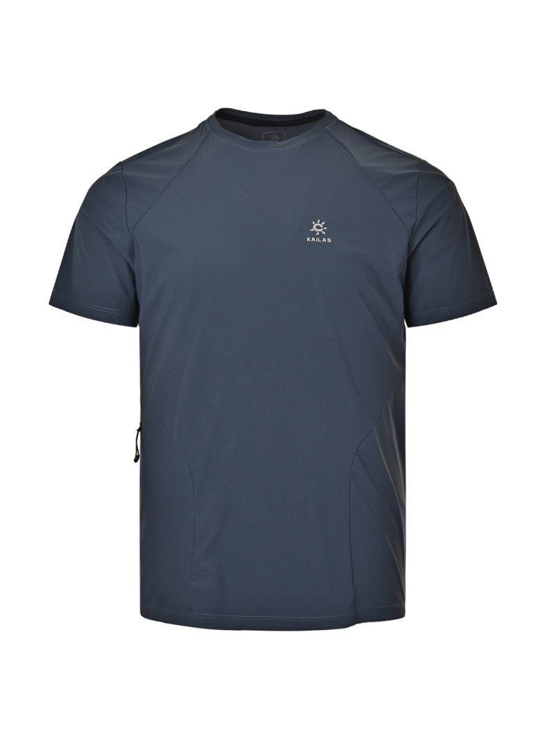 Navy Blue Minimalist Short Sleeve T-Shirt view