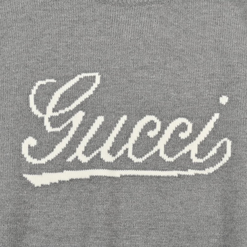 Gucci Script Logo Grey Crewneck Sweater view