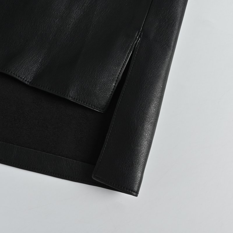 Black Leather Shirt Jacket view