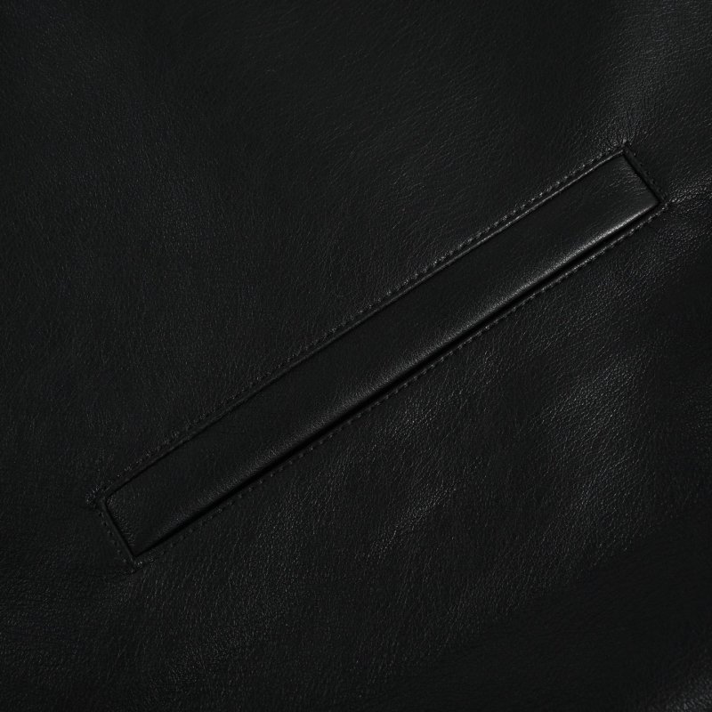 Black Leather Shirt Jacket view