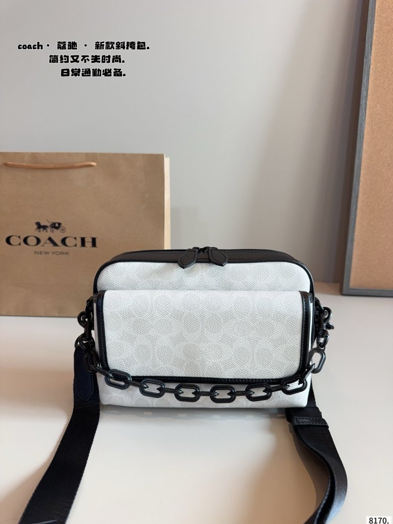 Coach Track Messenger Bag White & Black