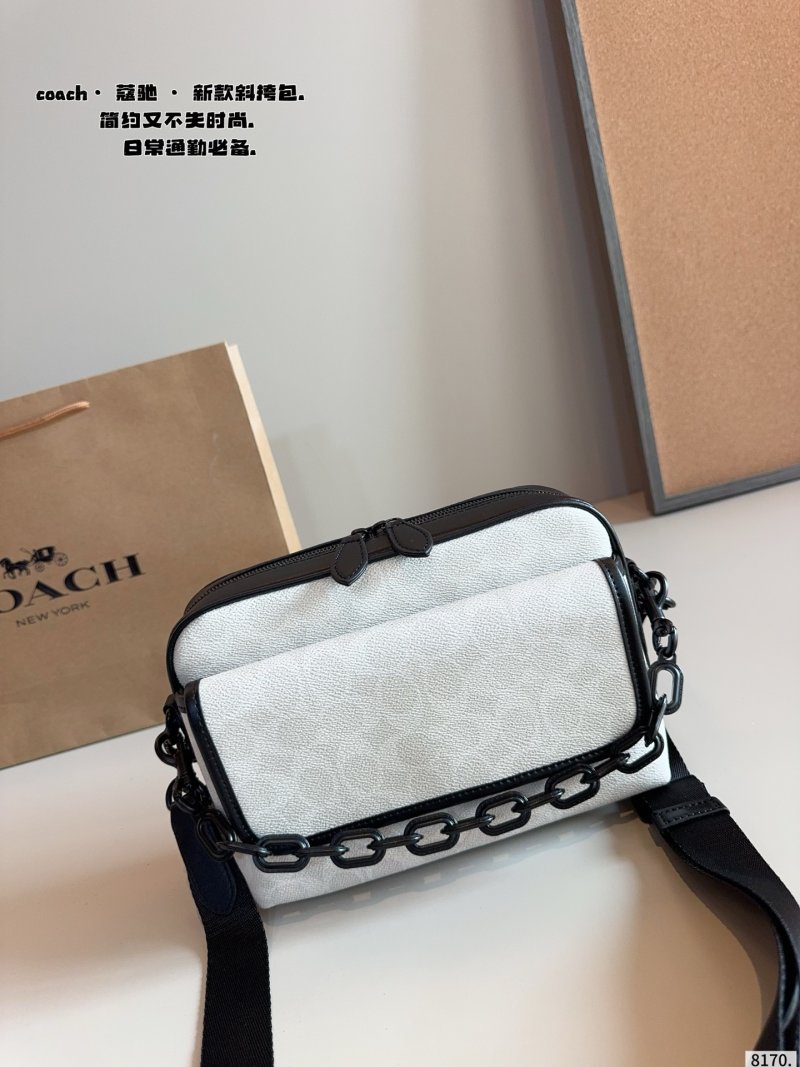 Coach Track Messenger Bag White & Black view