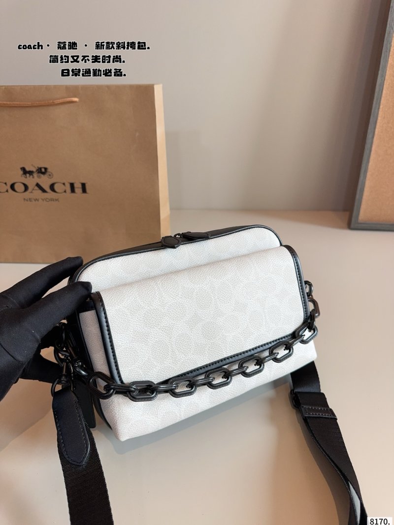 Coach Track Messenger Bag White & Black view