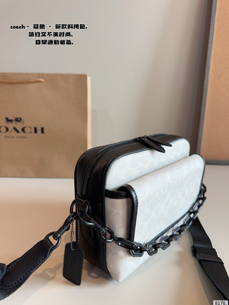 Coach Track Messenger Bag White & Black view