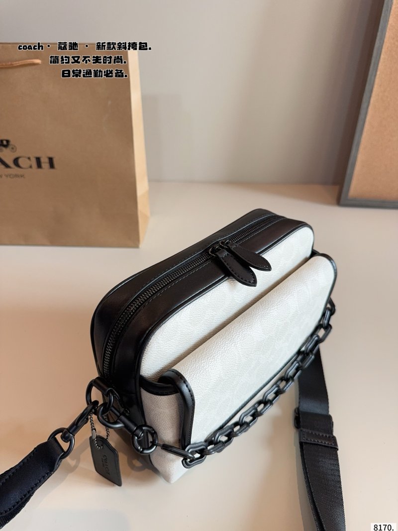 Coach Track Messenger Bag White & Black view