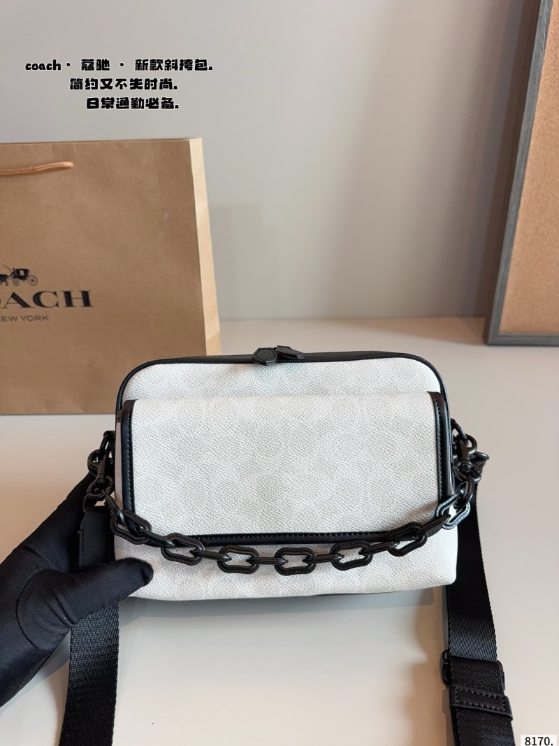 Coach Track Messenger Bag White & Black view