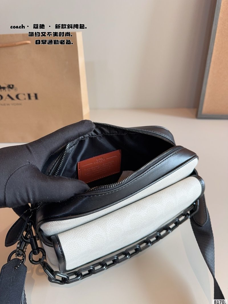 Coach Track Messenger Bag White & Black view