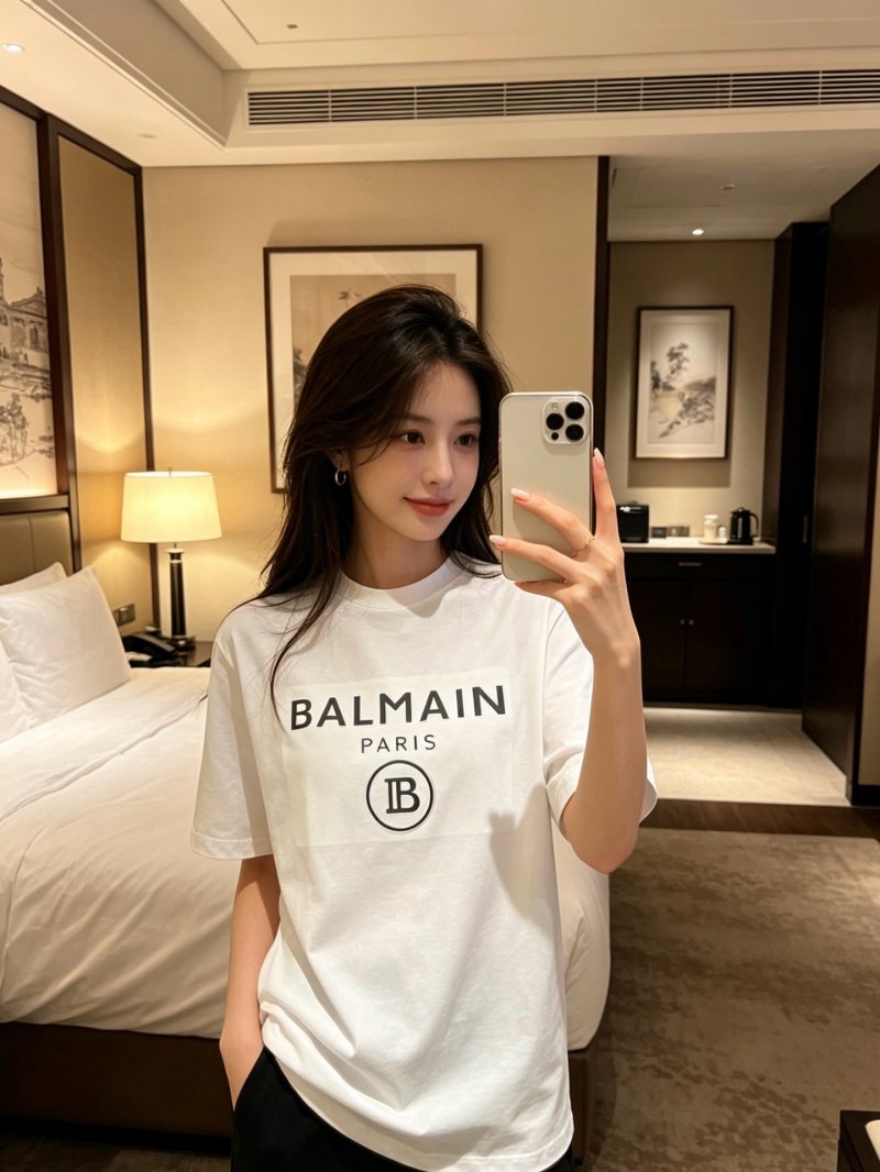 Balmain Paris Logo White T-Shirt view
