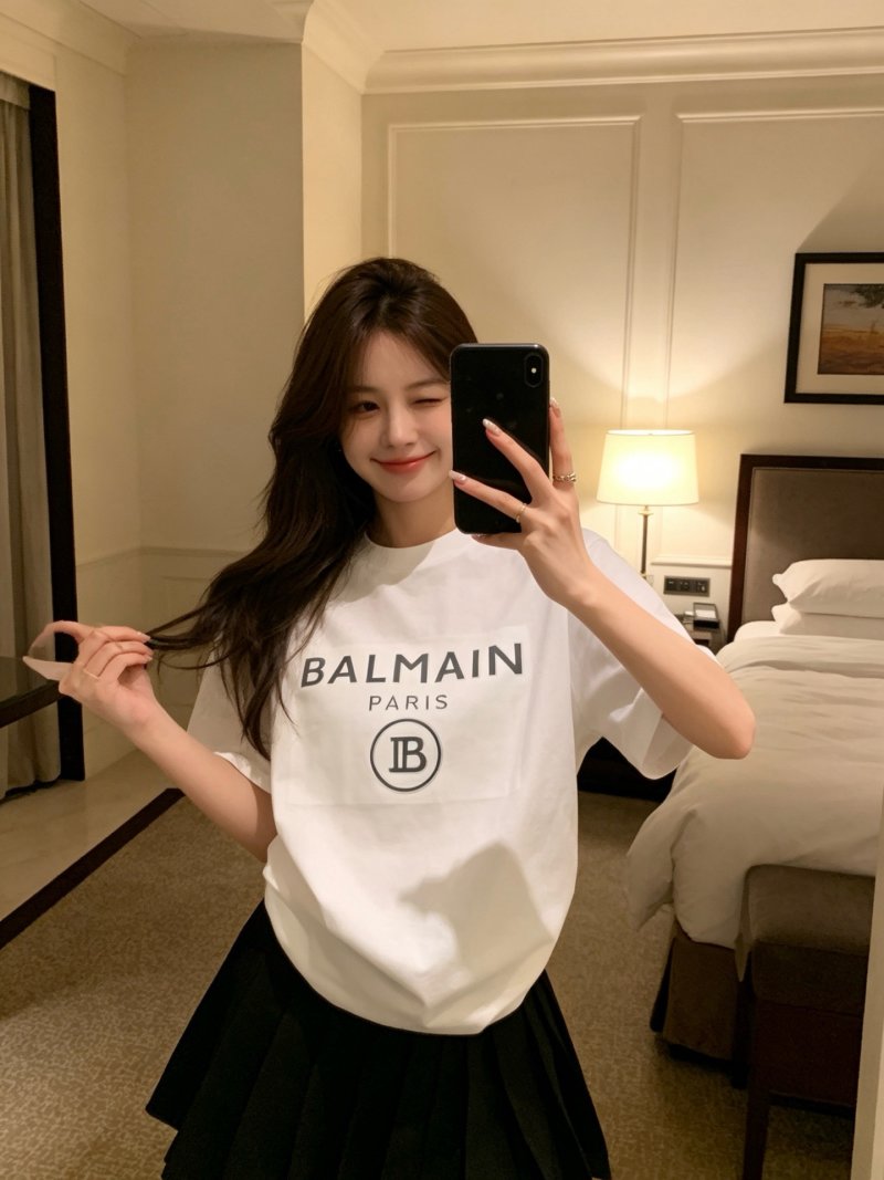 Balmain Paris Logo White T-Shirt view