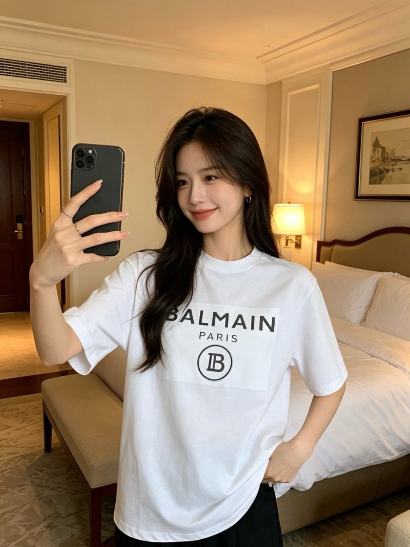Balmain Paris Logo White T-Shirt view