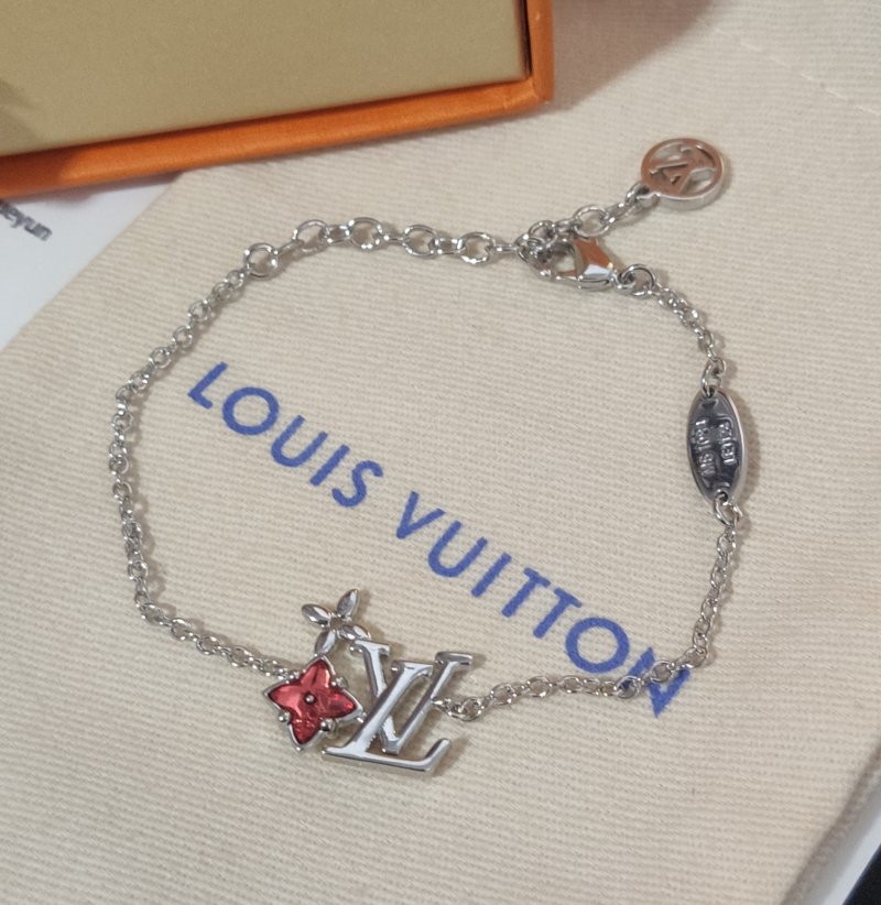 Louis Vuitton LV Monogram Flower Chain Bracelet Silver view