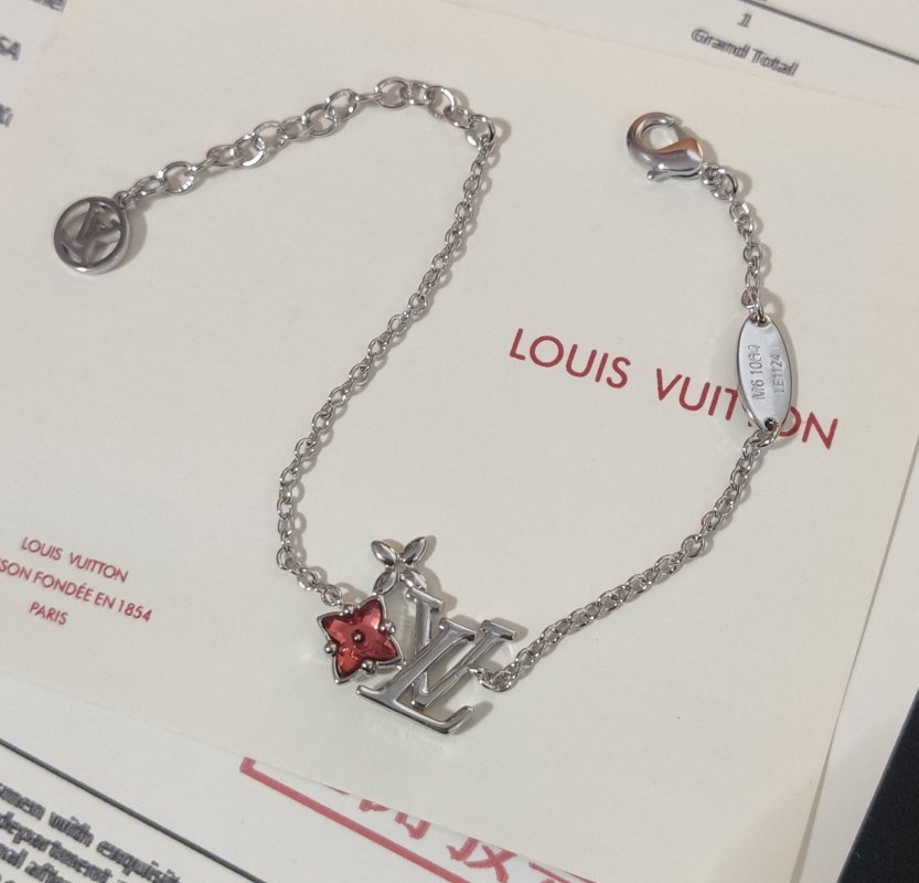 Louis Vuitton LV Monogram Flower Chain Bracelet Silver view