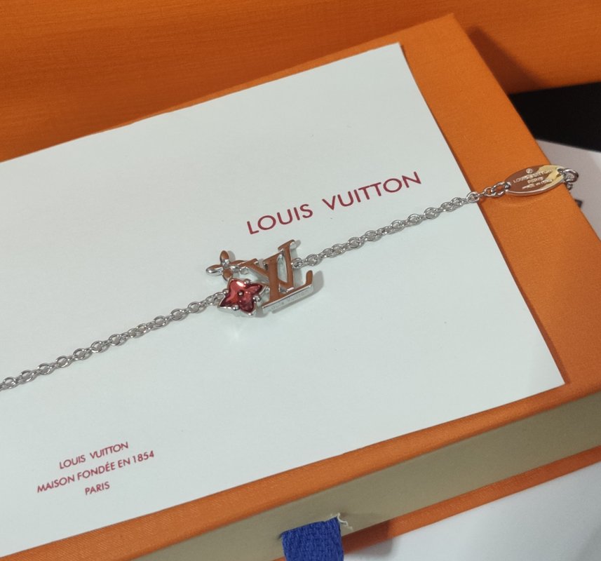 Louis Vuitton LV Monogram Flower Chain Bracelet Silver view